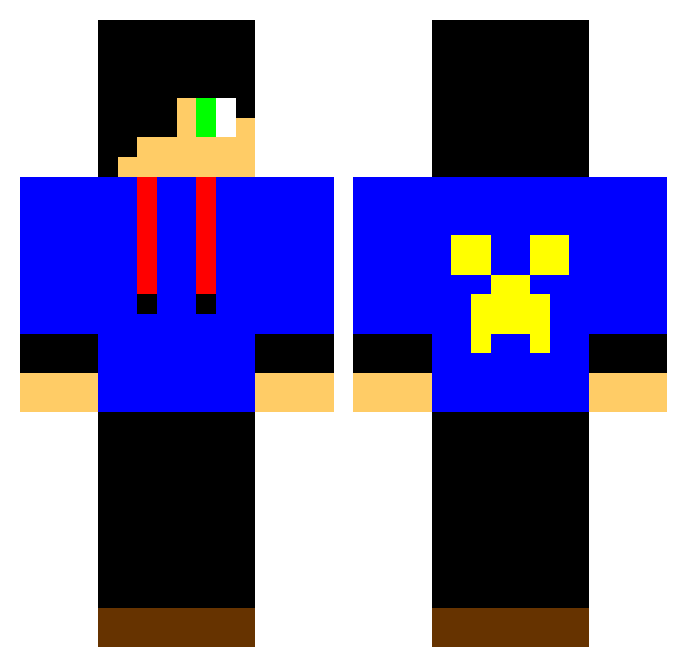 yaps Minecraft skin, front and back view