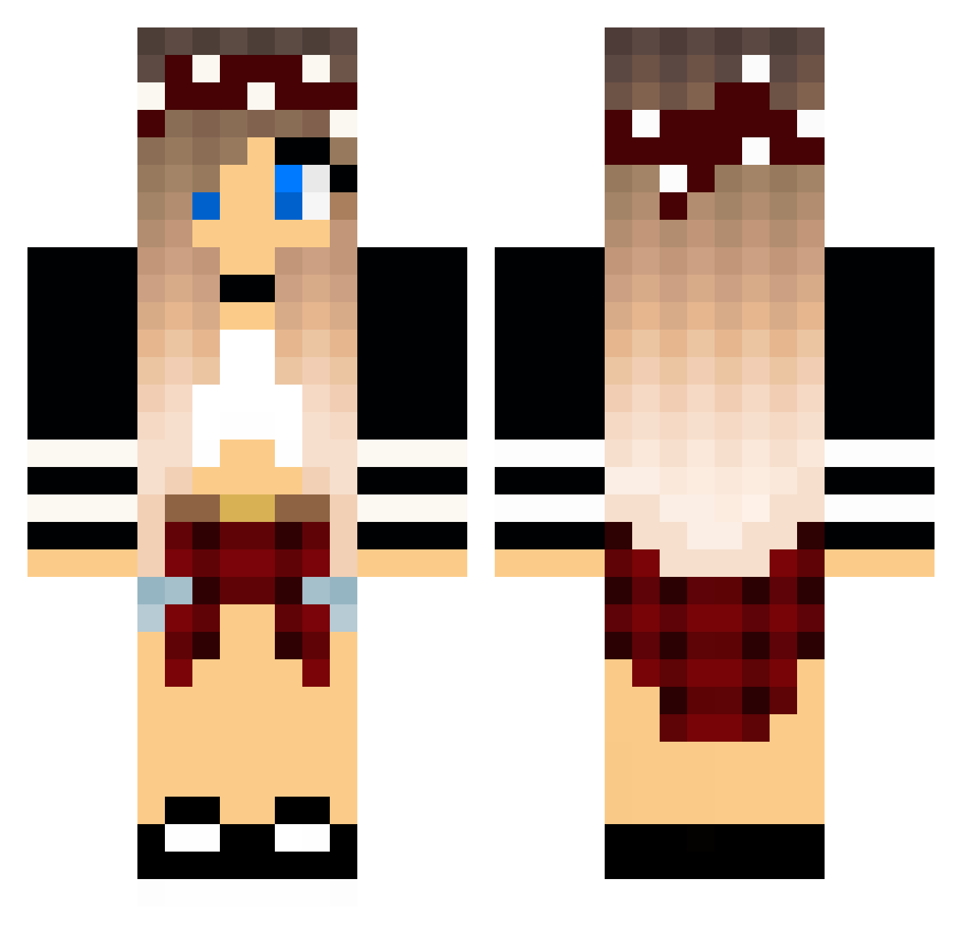 Blackpot Minecraft skin, front and back view