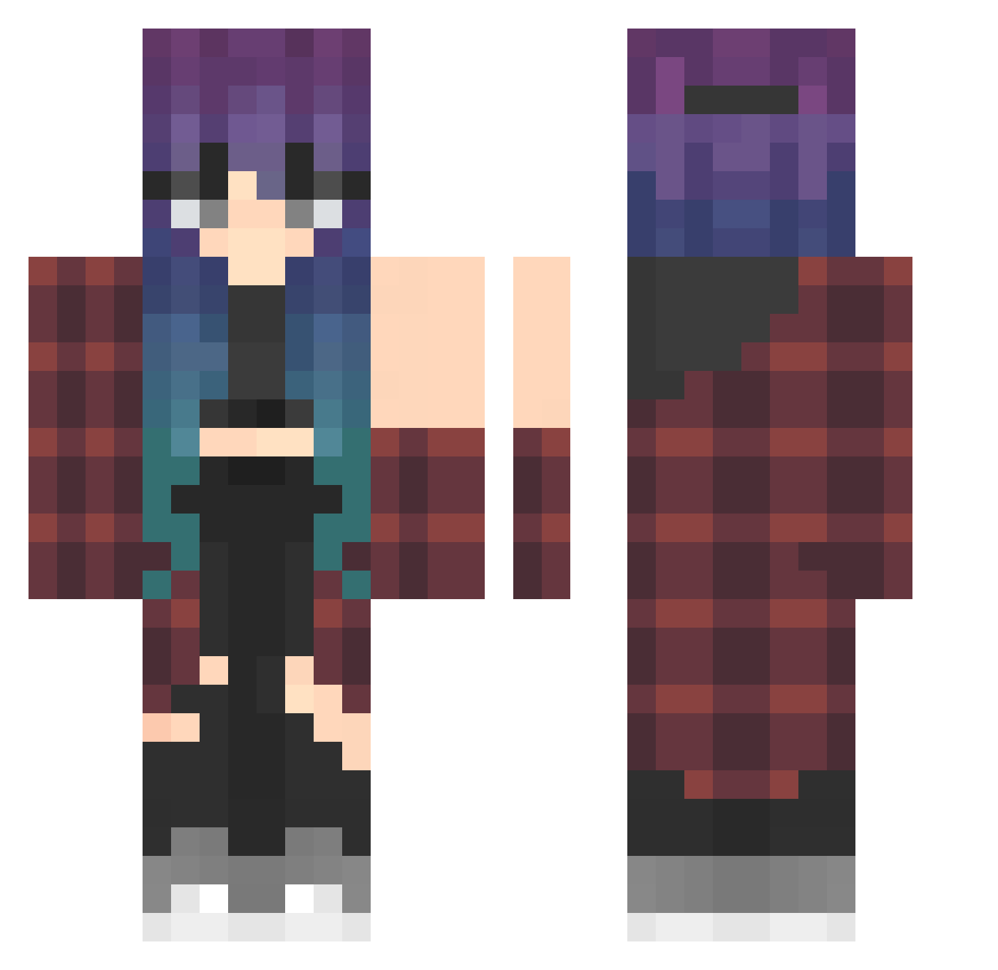 sjqqq Minecraft skin, front and back view
