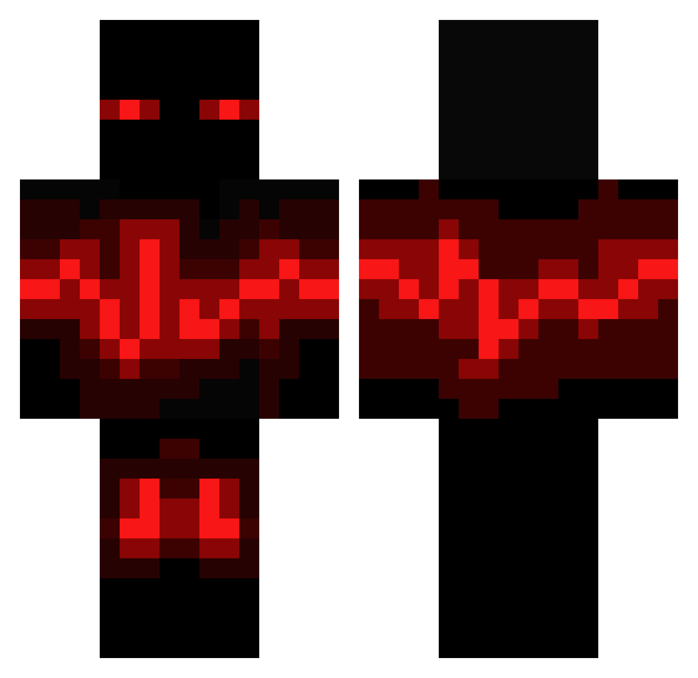 Amperes Minecraft skin, front and back view