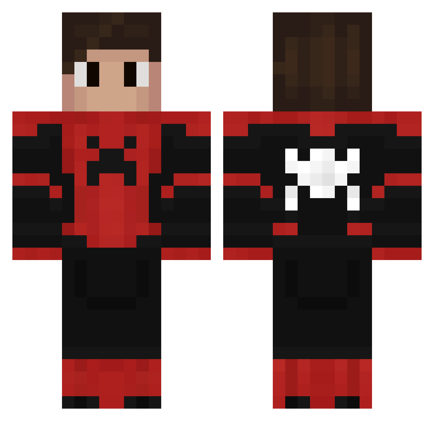 ZozoYM Minecraft skin, front and back view