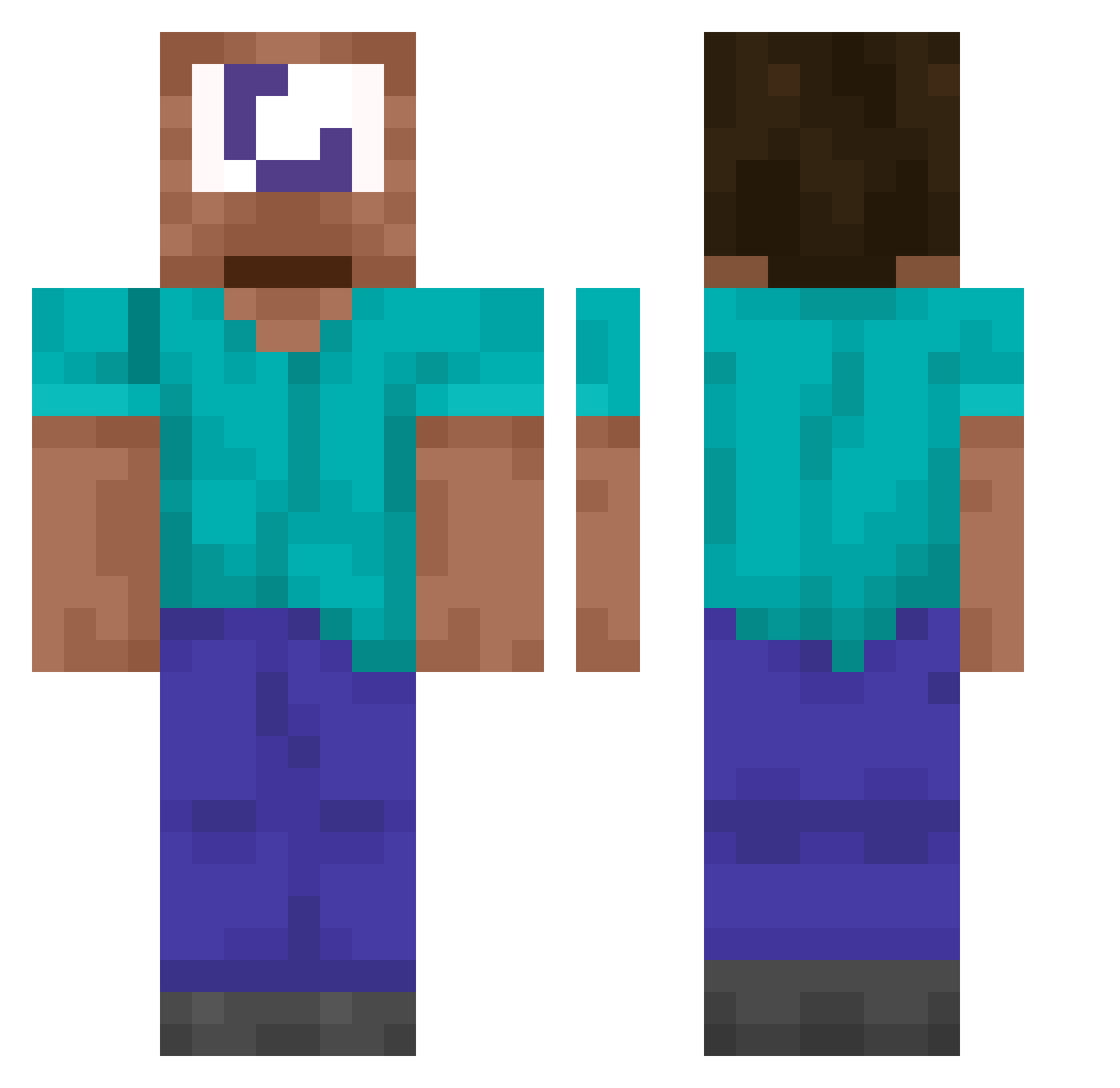 ulikesalt Minecraft skin, front and back view
