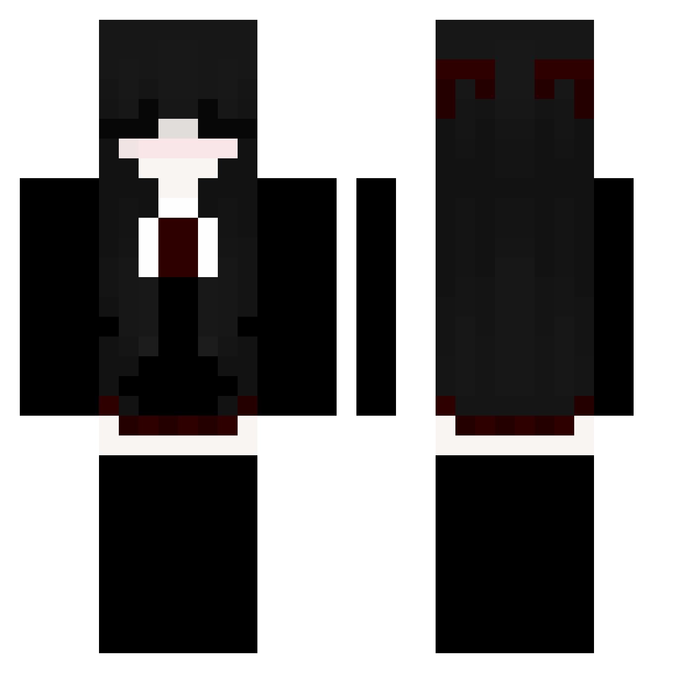 zYazuu Minecraft skin, front and back view