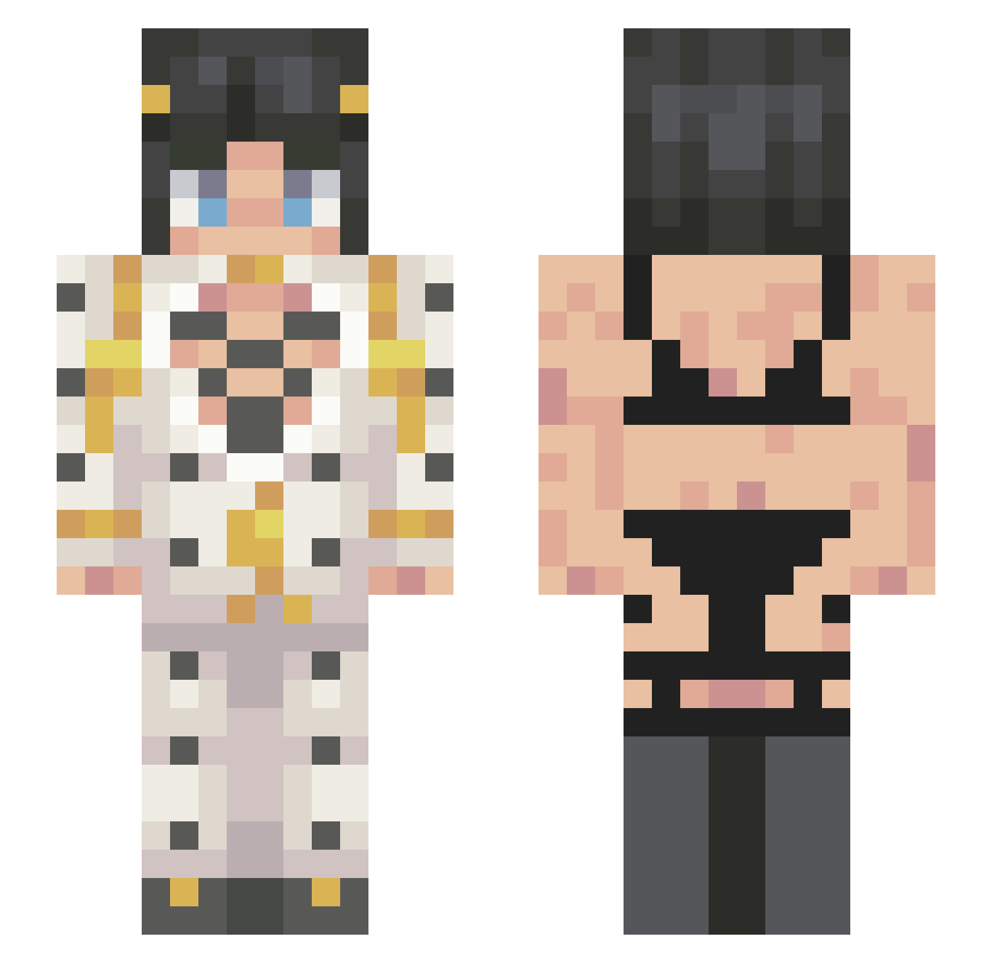 zezinzin Minecraft skin, front and back view