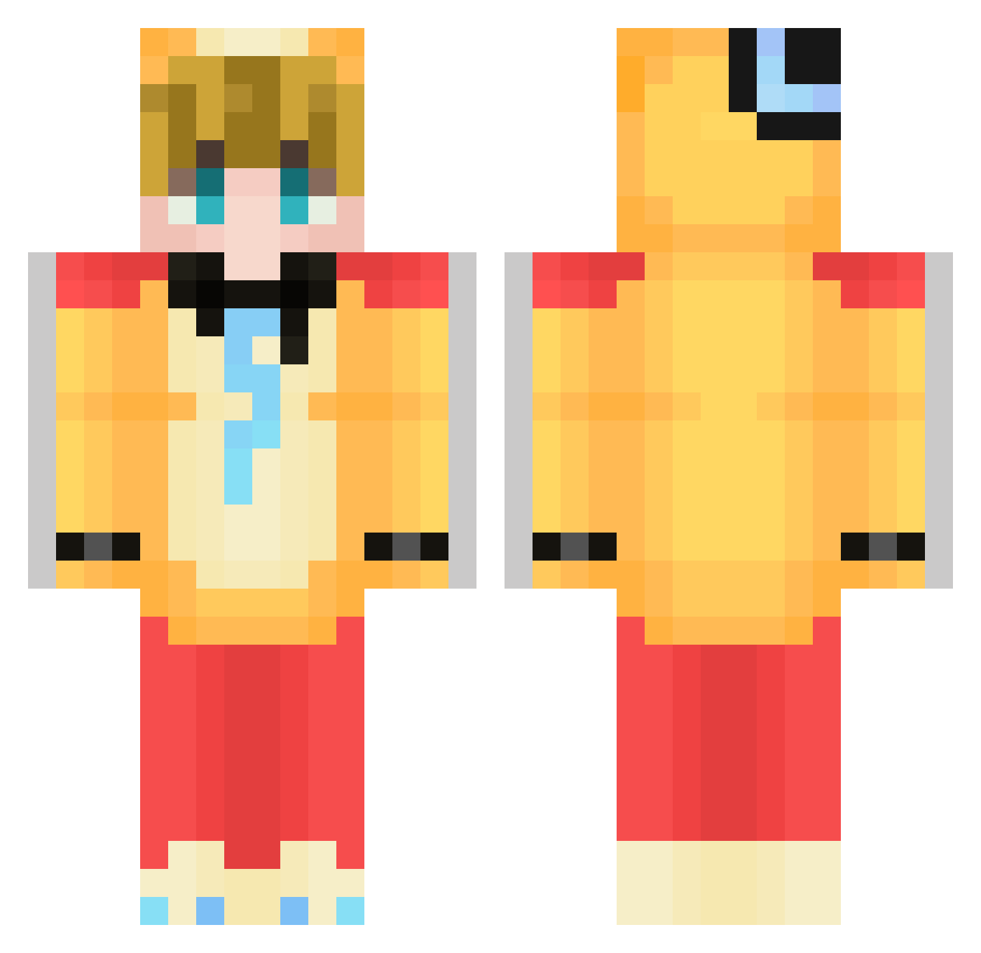 Antoniskyfer Minecraft skin, front and back view