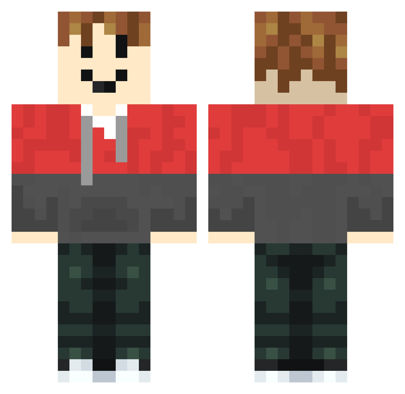 Shor1422 Minecraft skin, front and back view