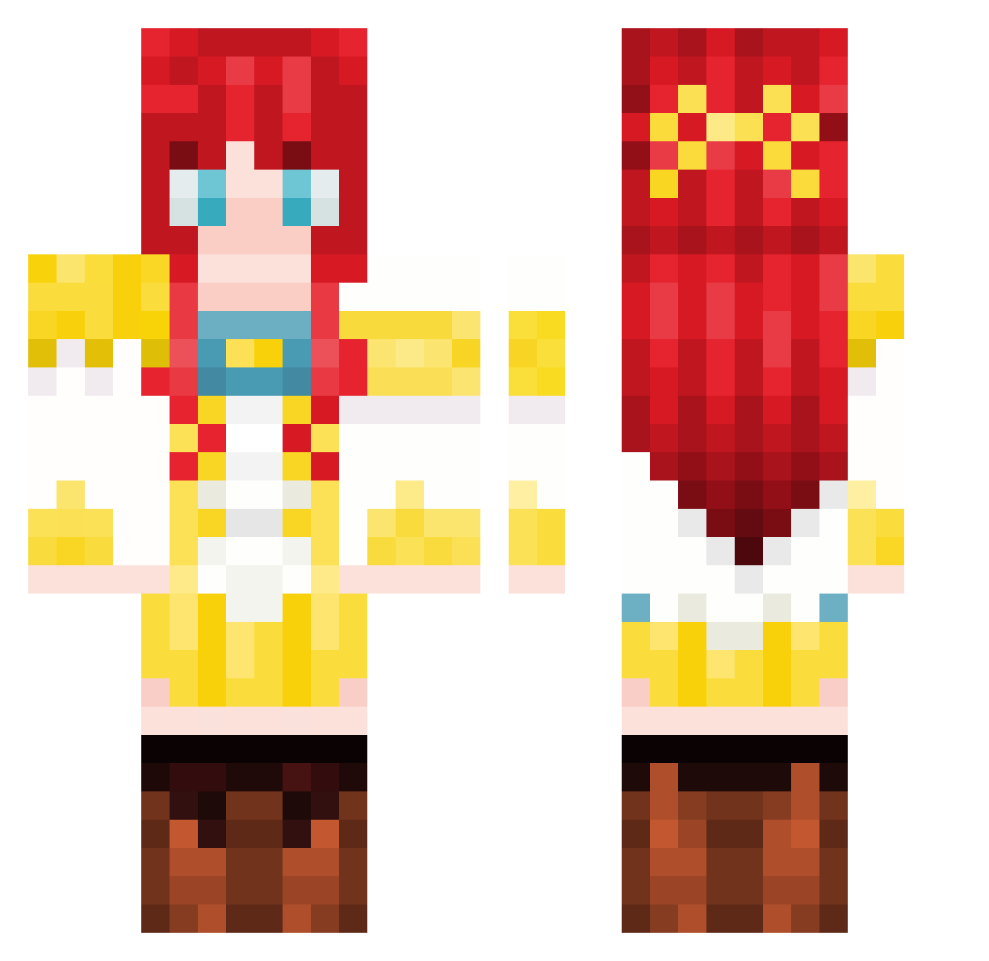 Zhuli7 Minecraft skin, front and back view