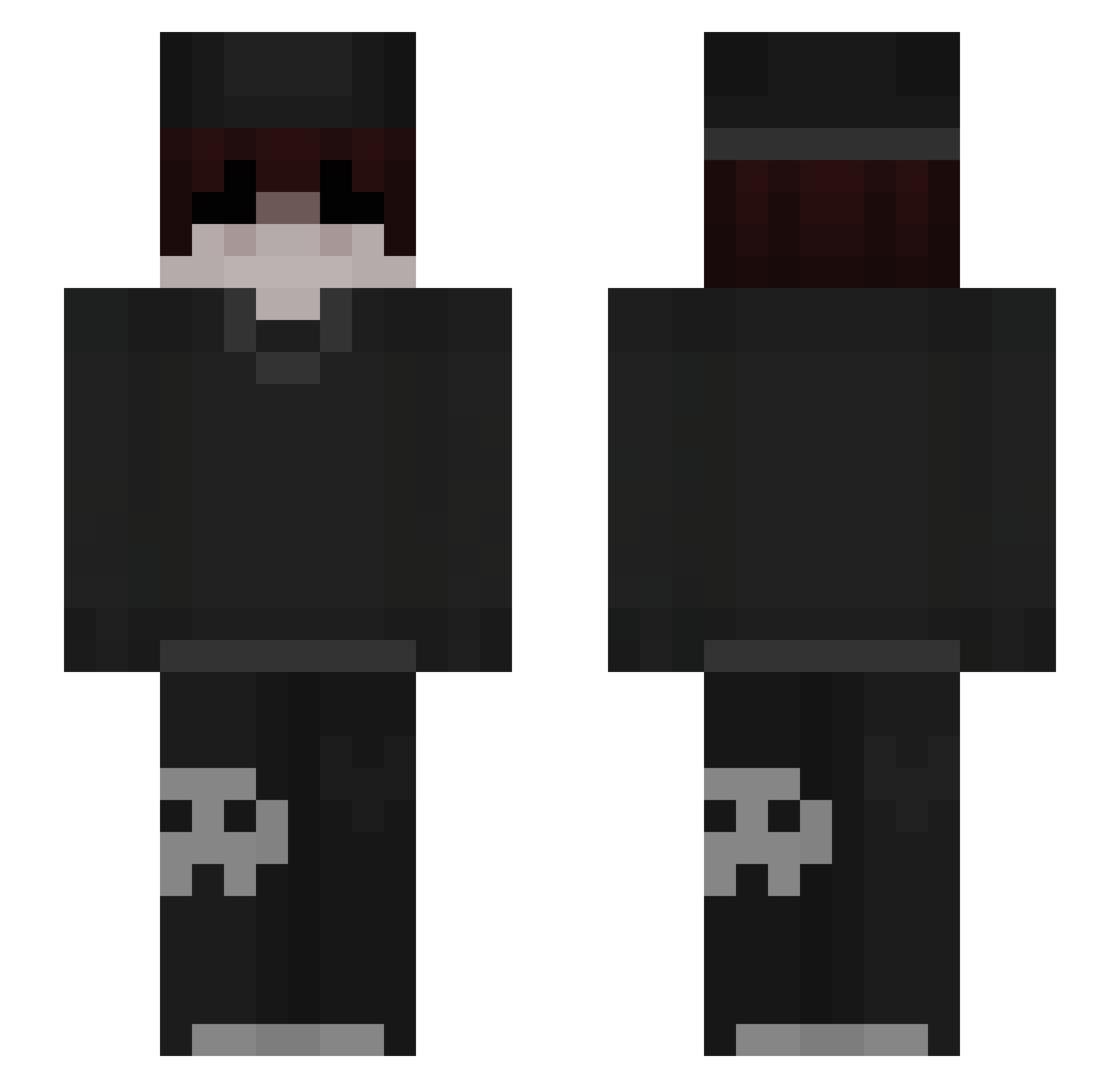 Tacxpirina Minecraft skin, front and back view