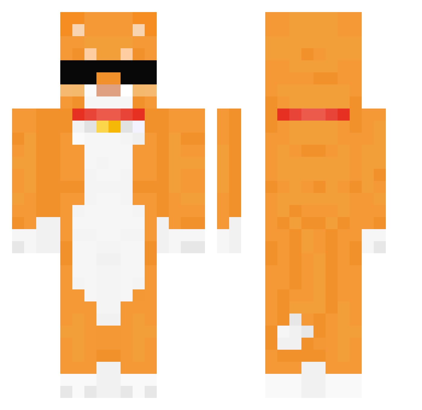 rbrily Minecraft skin, front and back view
