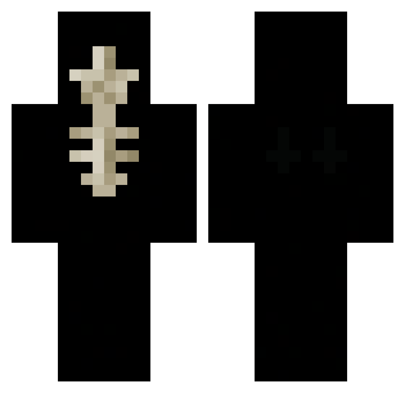 Mantrigor Minecraft skin, front and back view