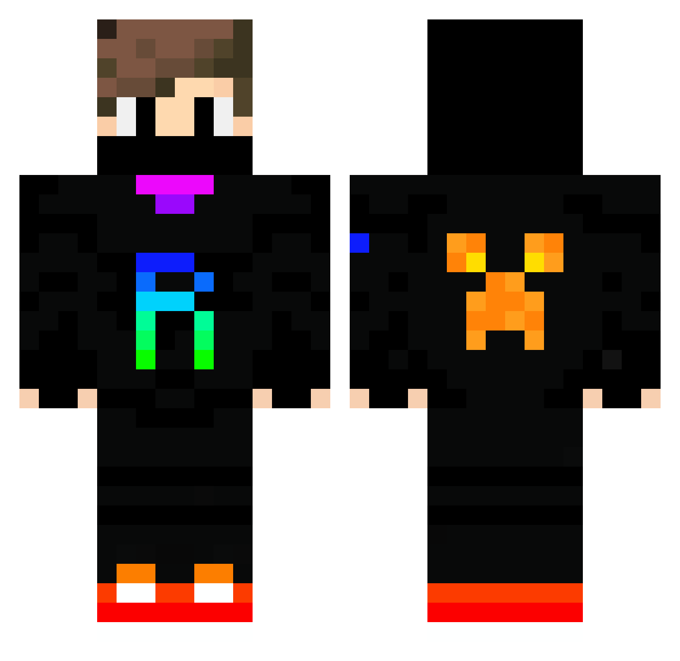 Ravtryx Minecraft skin, front and back view