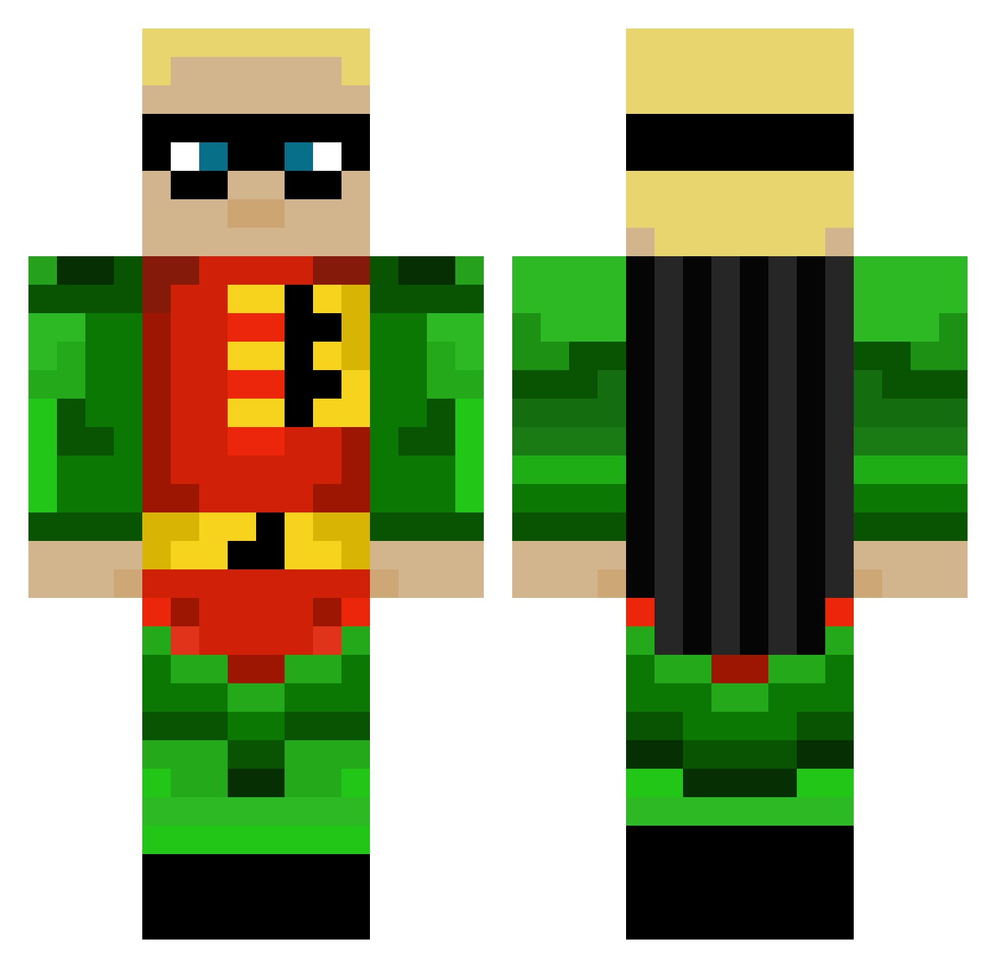 skullandcrossbow Minecraft skin, front and back view