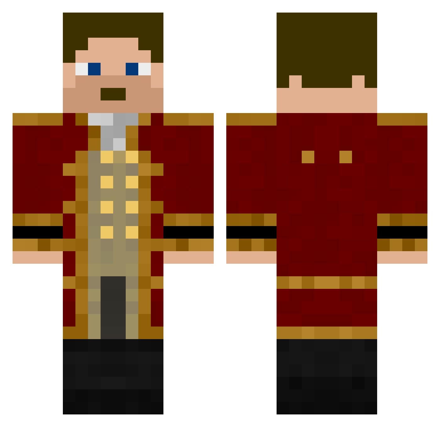 MontgomeryDeBray Minecraft skin, front and back view