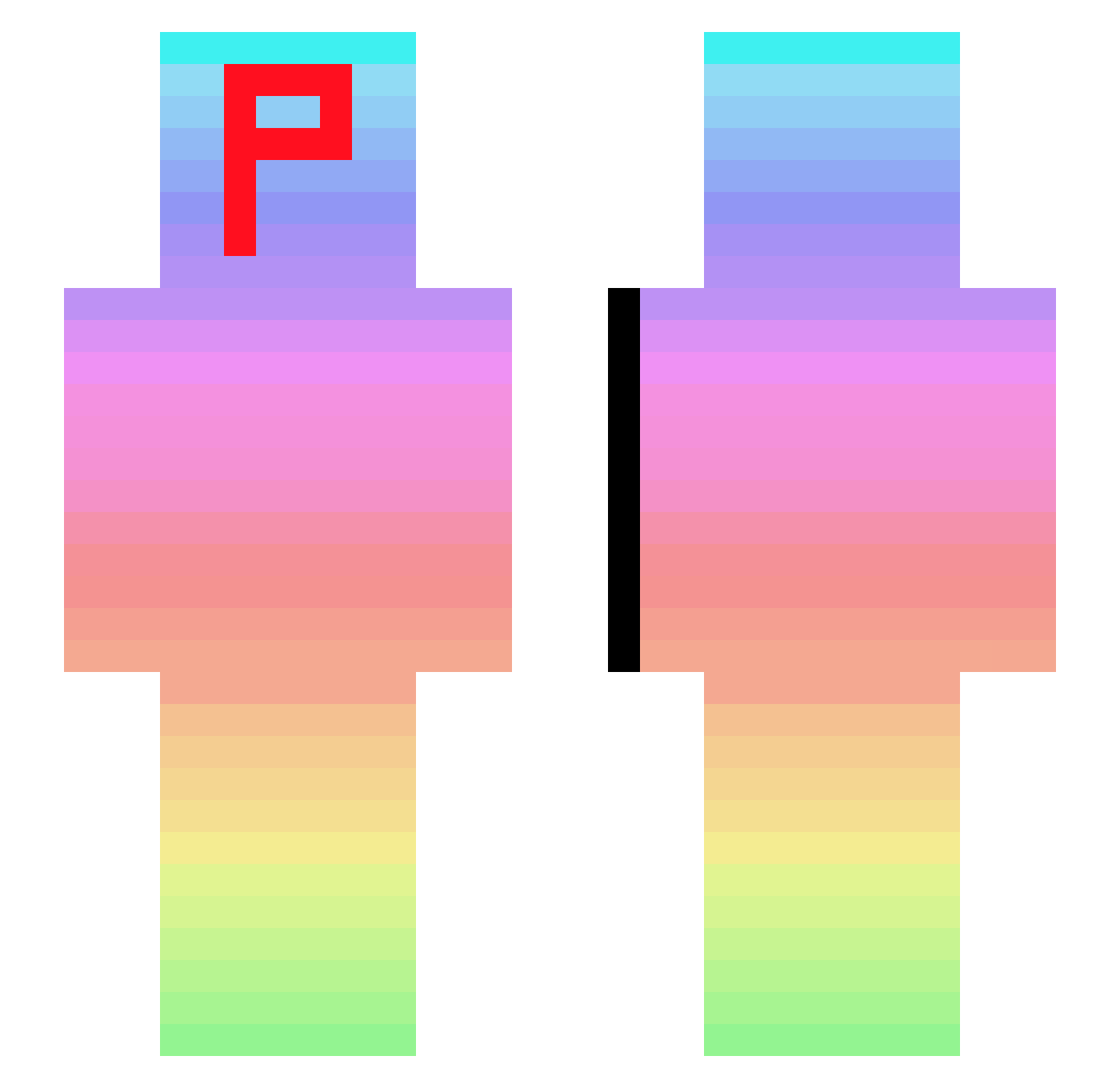 Portii Minecraft skin, front and back view