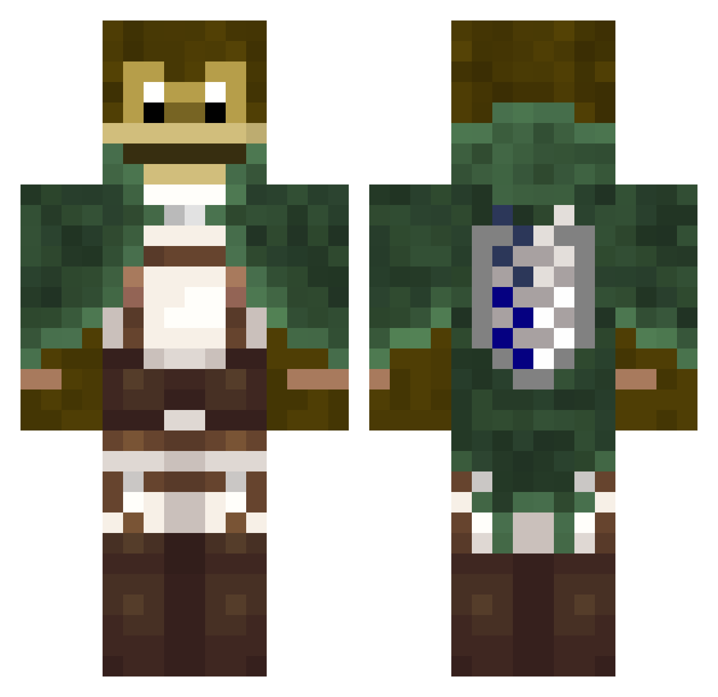 Antix_o Minecraft skin, front and back view