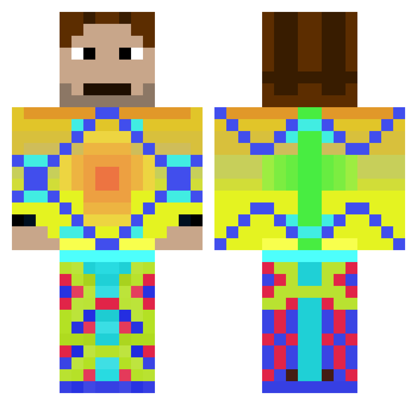 SominexOfStorm Minecraft skin, front and back view