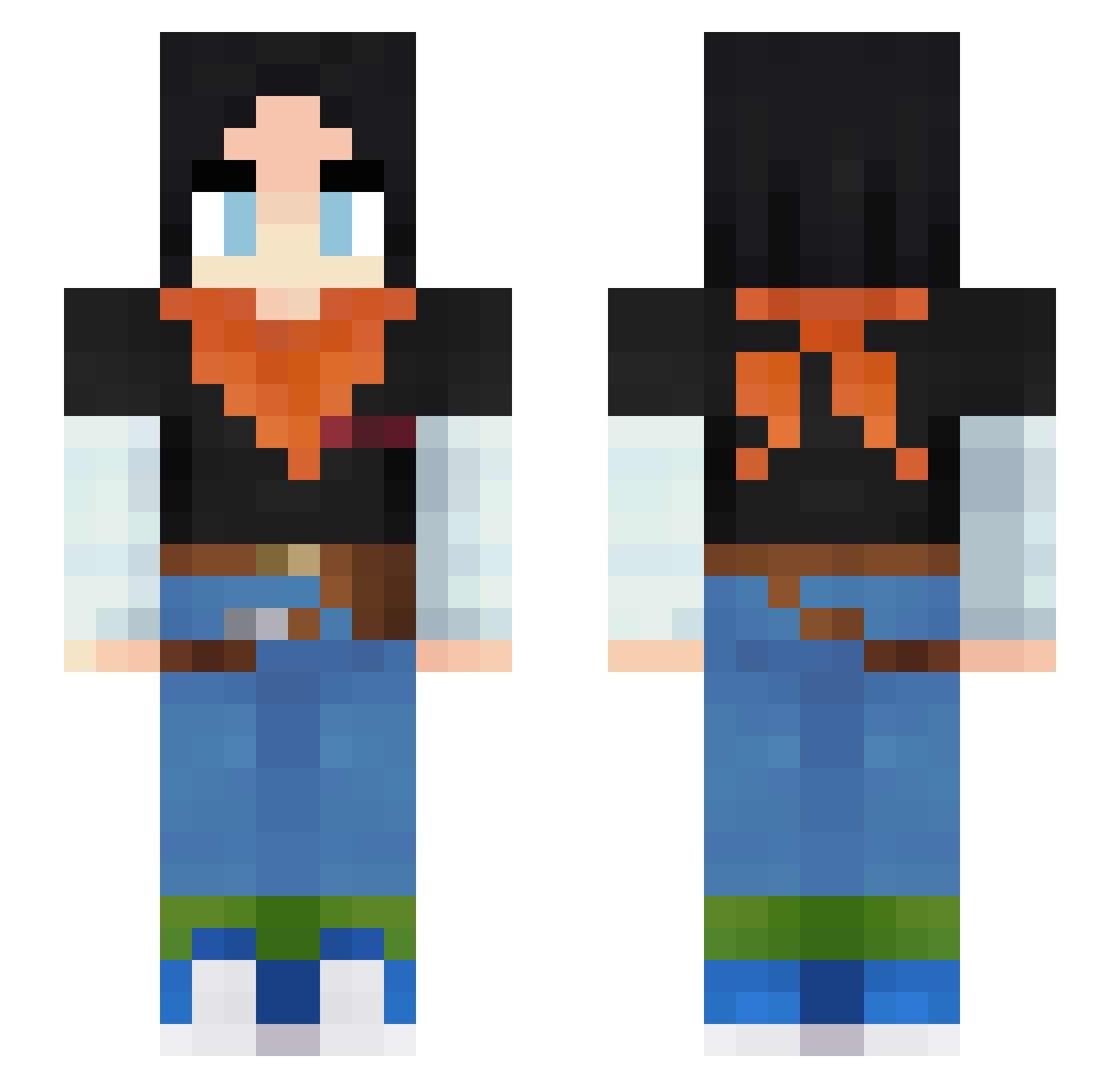 20_Judgement Minecraft skin, front and back view