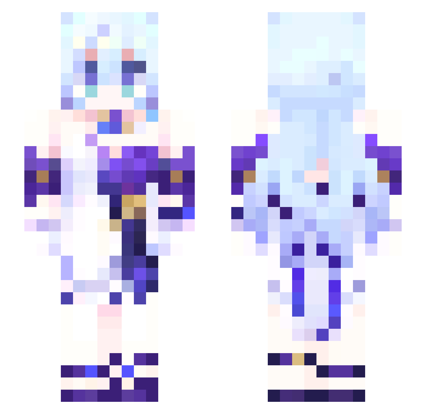 SB_mhy Minecraft skin, front and back view