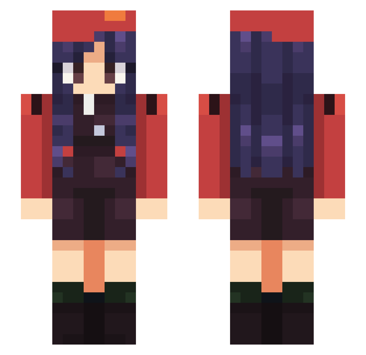 18TNT Minecraft skin, front and back view