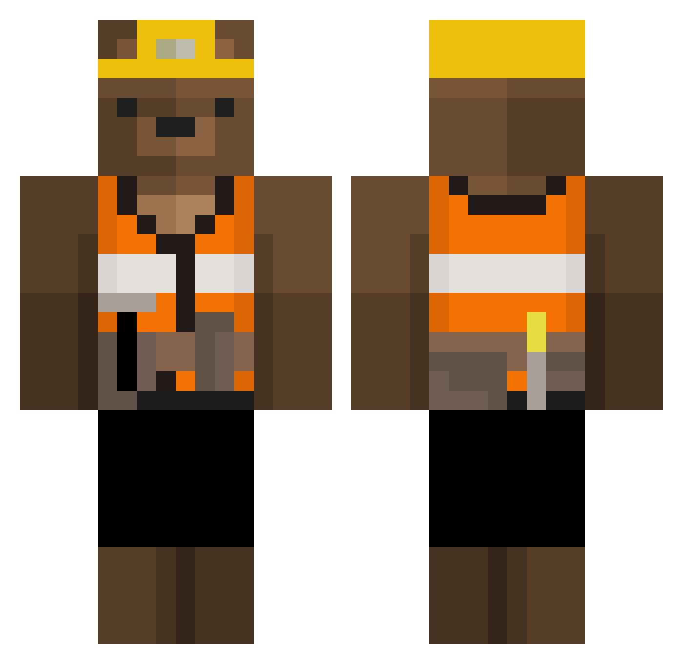 VolatileStorm Minecraft skin, front and back view