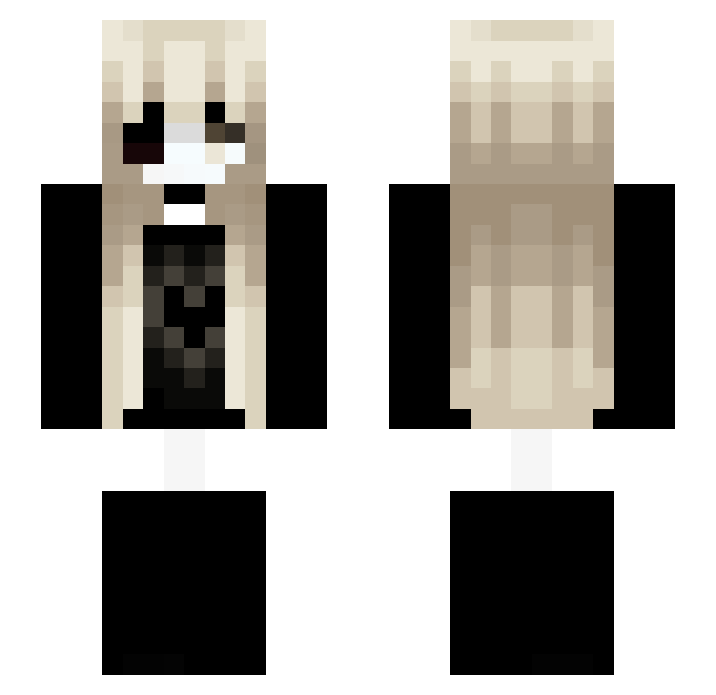 Hana Minecraft skin, front and back view