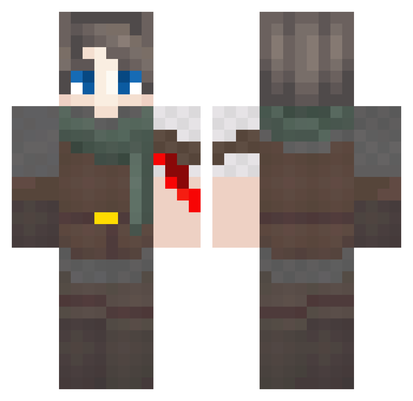HaslIvan Minecraft skin, front and back view