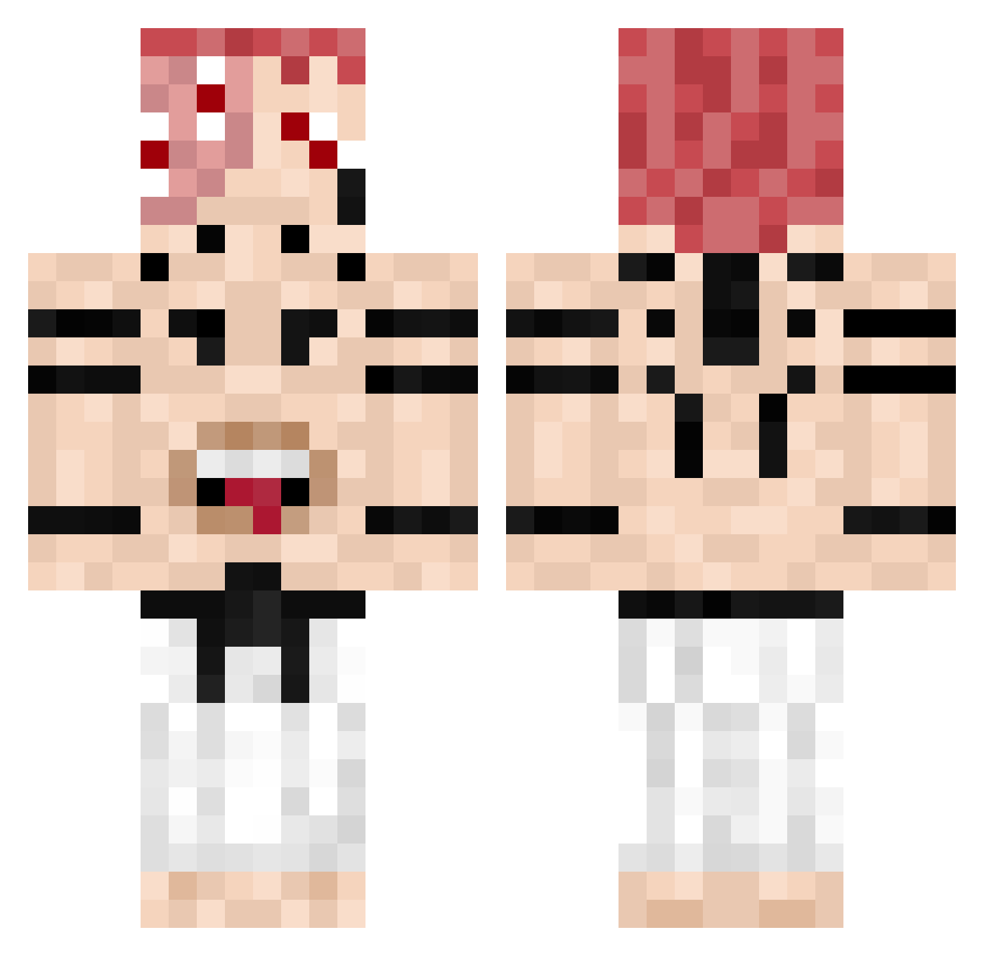 BroManLevi Minecraft skin, front and back view