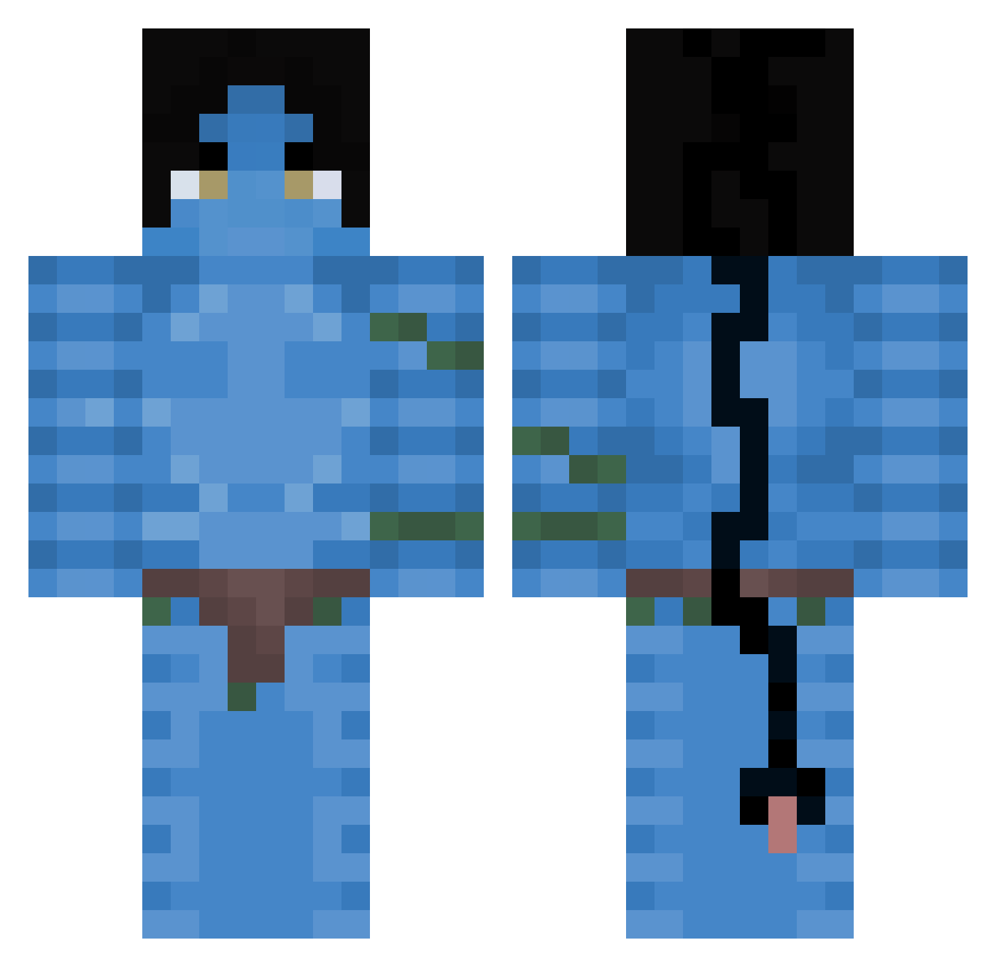 ThhHAHA Minecraft skin, front and back view
