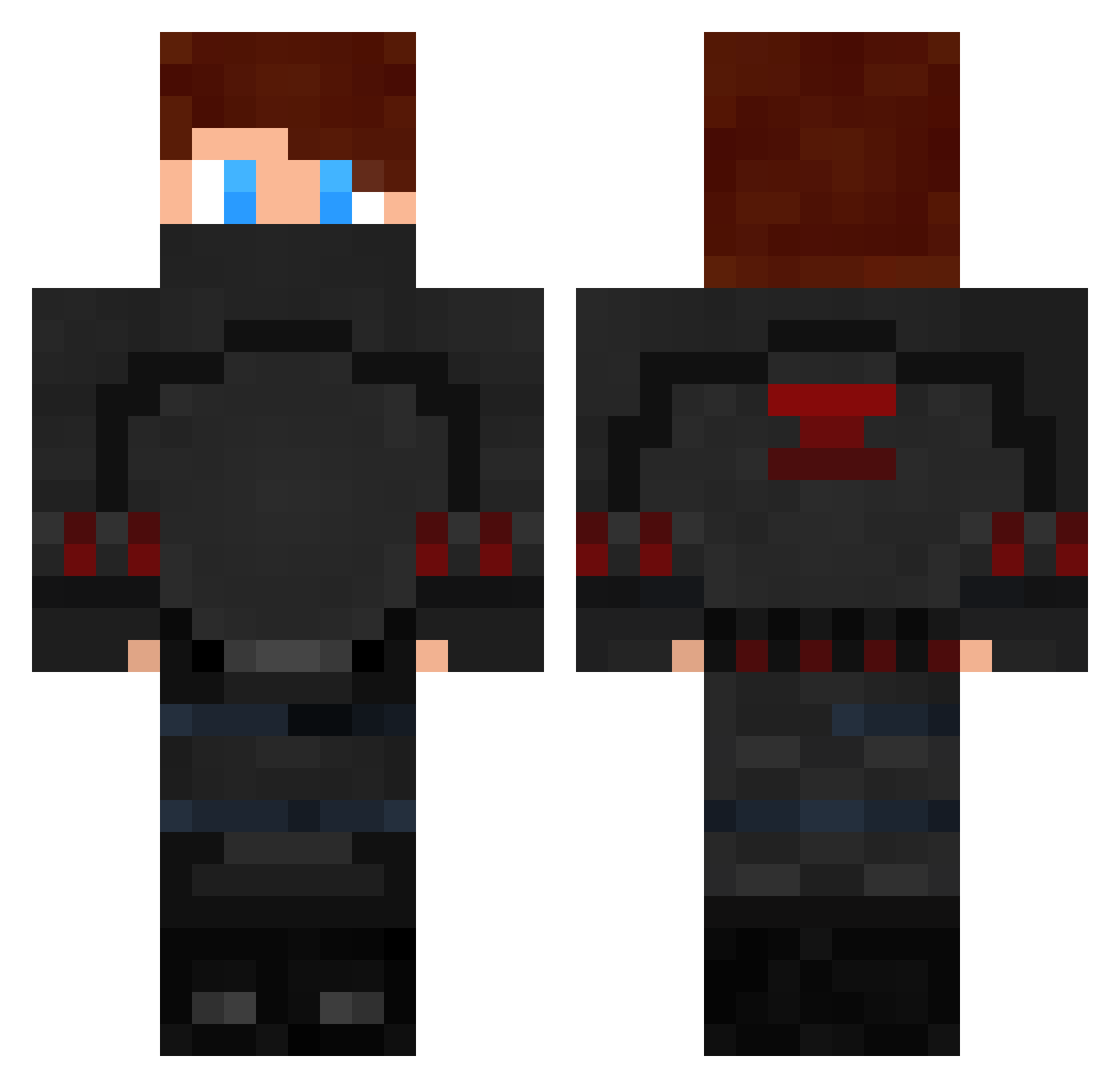 highdeathstreak Minecraft skin, front and back view