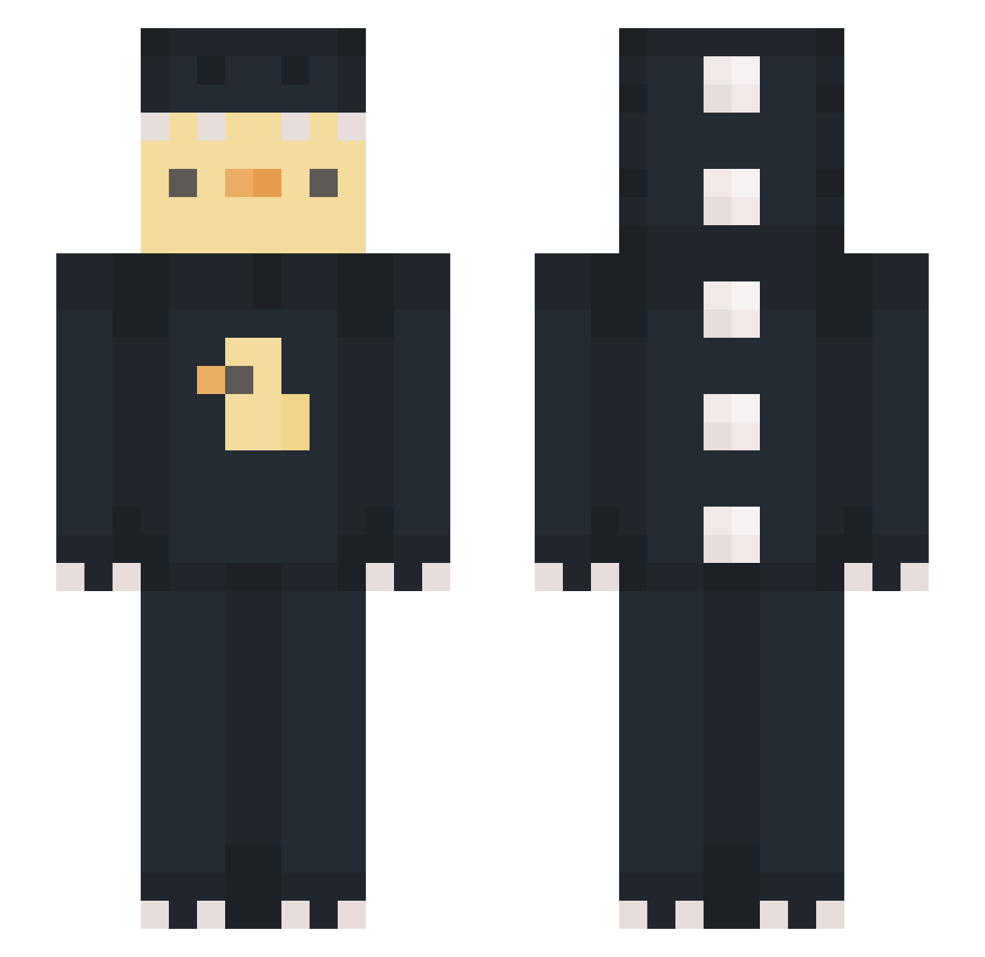 BenStinkt Minecraft skin, front and back view