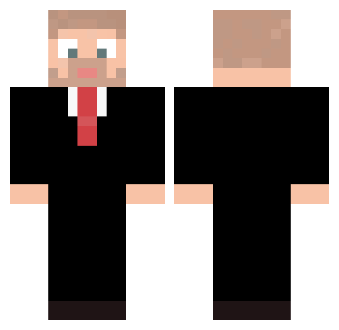 WatermanPrimeTV Minecraft skin, front and back view