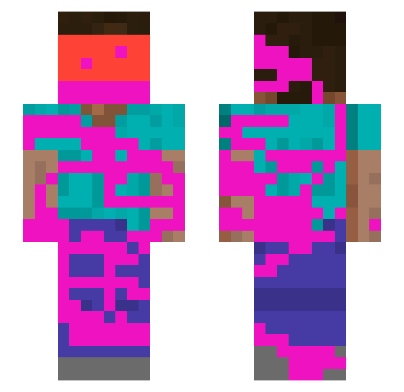 porschetaycan4s Minecraft skin, front and back view