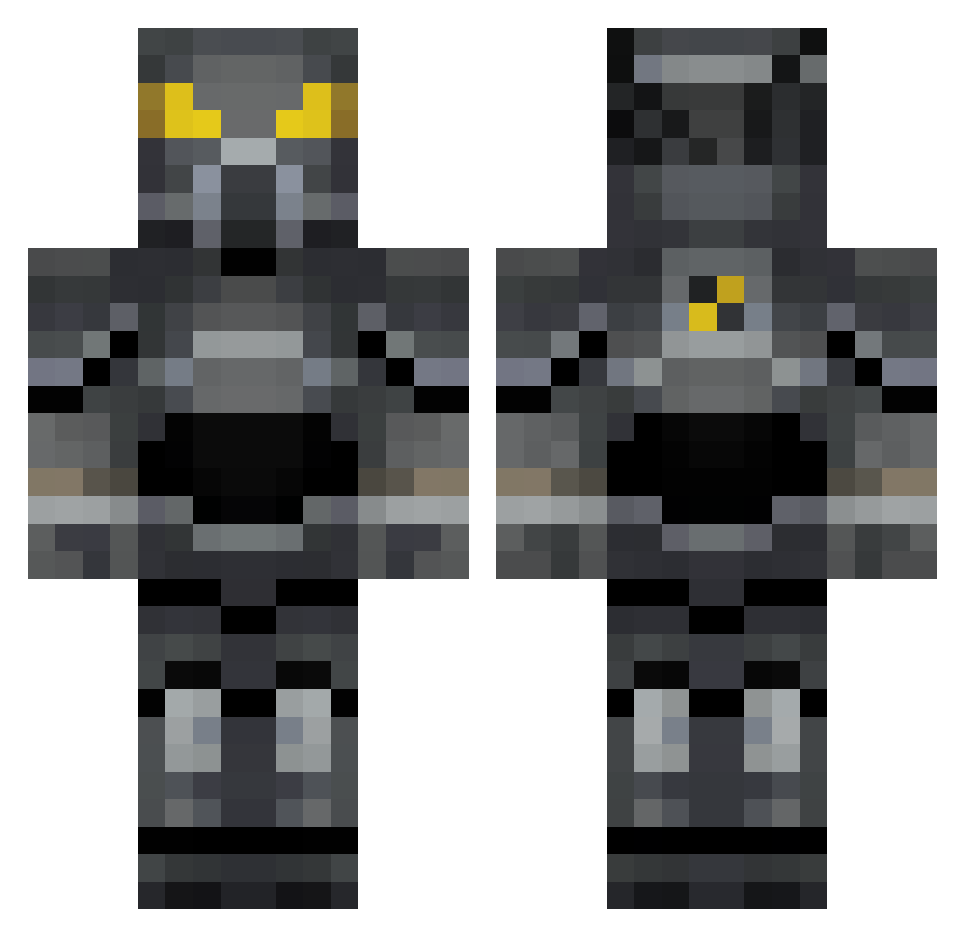 BigGibby Minecraft skin, front and back view