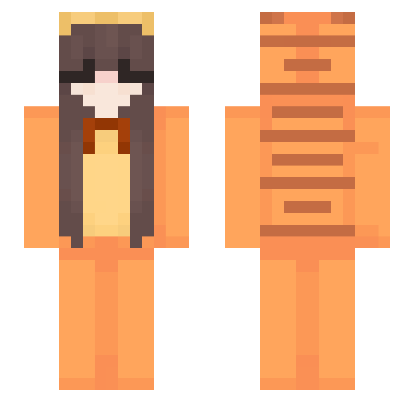 Shyest Minecraft skin, front and back view
