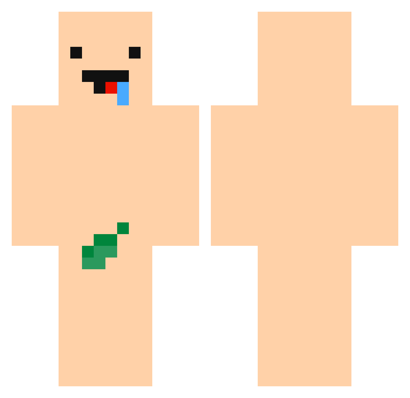 YTnoooB Minecraft skin, front and back view