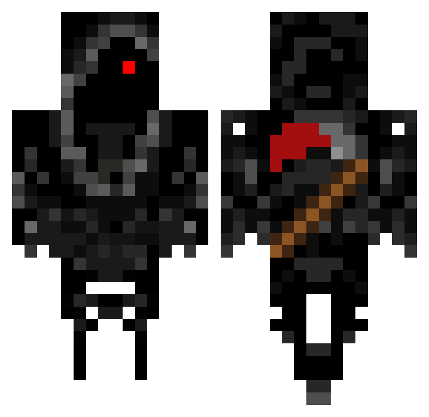 Restricted Minecraft skin, front and back view