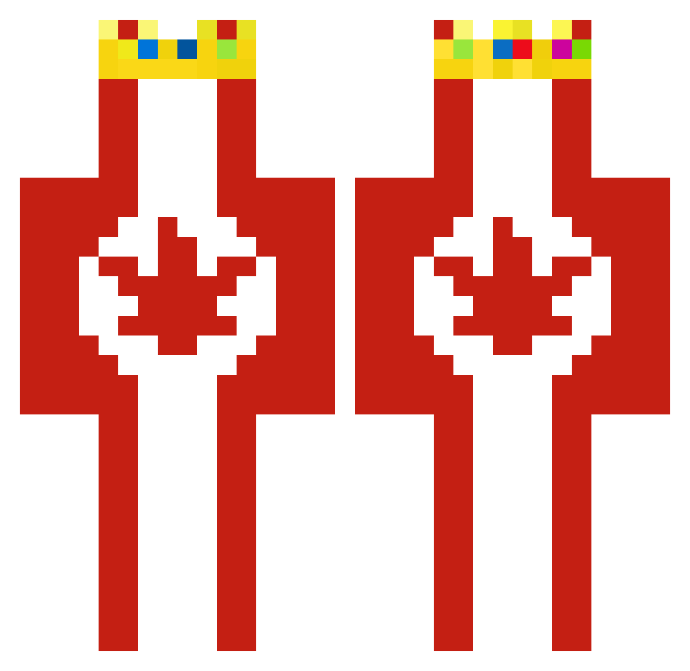 Microbrachius Minecraft skin, front and back view