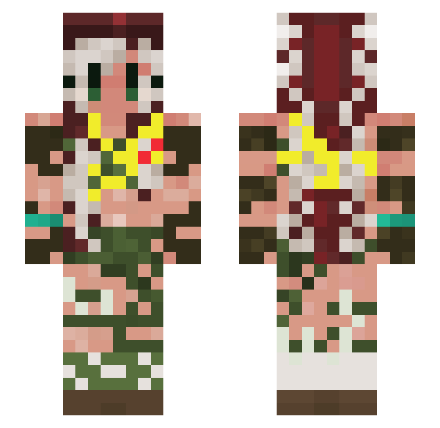 Jax5447 Minecraft skin, front and back view