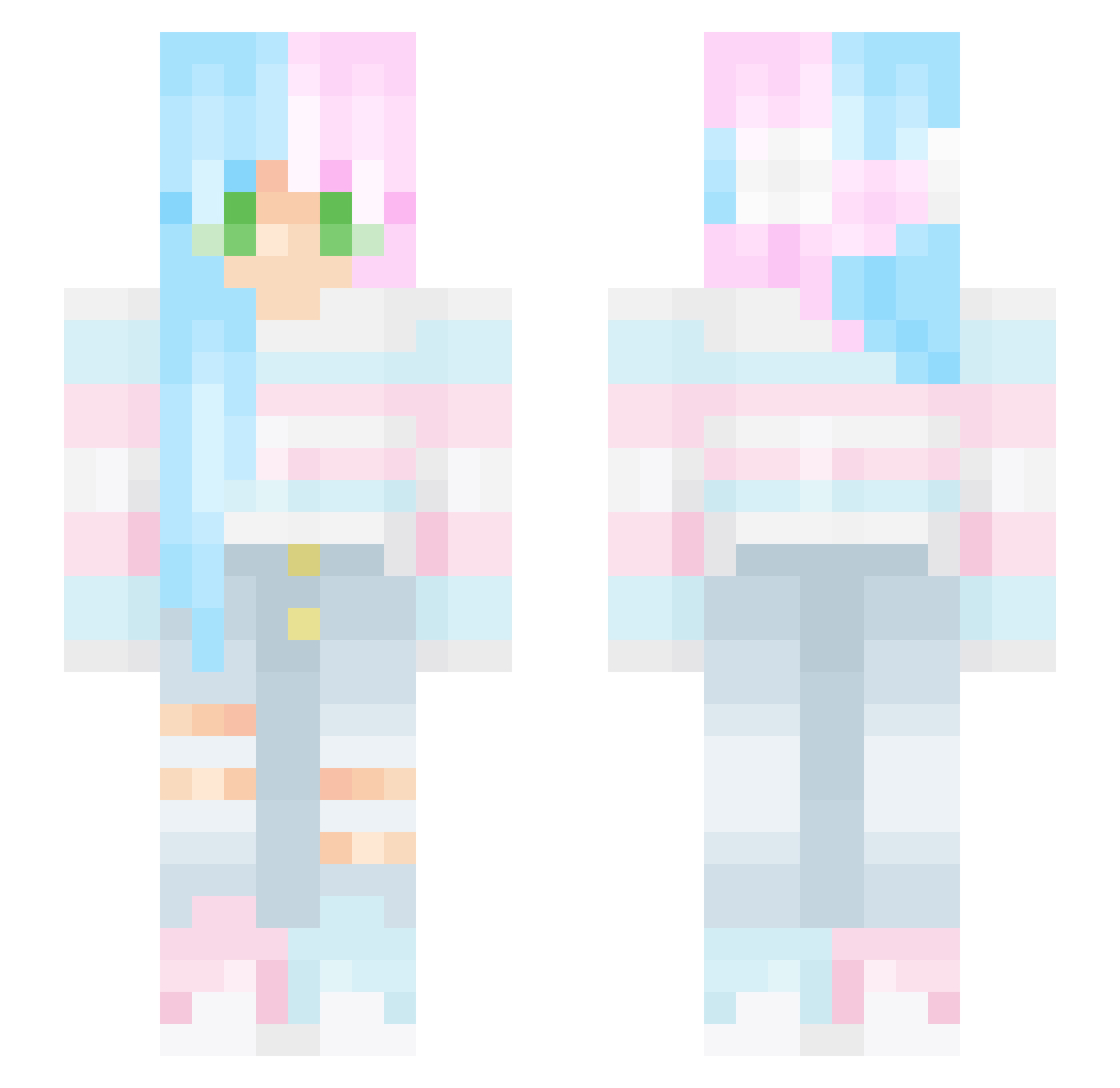 Drista Minecraft skin, front and back view