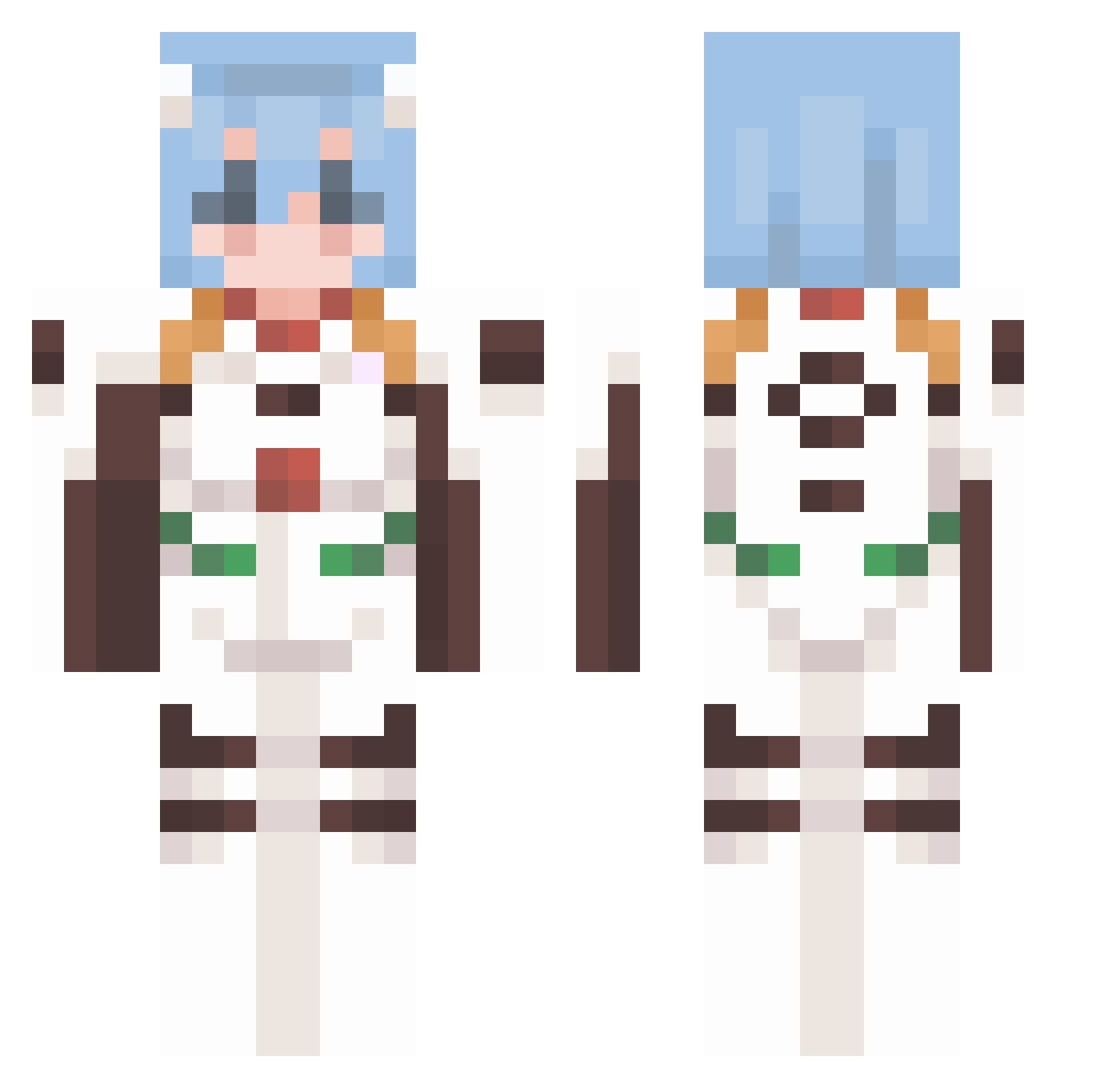 McCulIoch Minecraft skin, front and back view