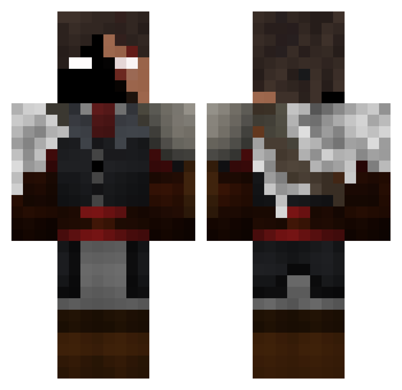 Fqrshaan Minecraft skin, front and back view