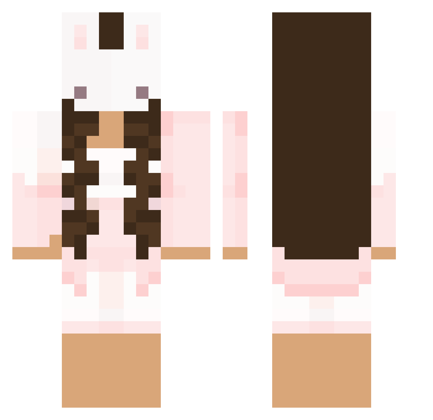 KaichouXD Minecraft skin, front and back view