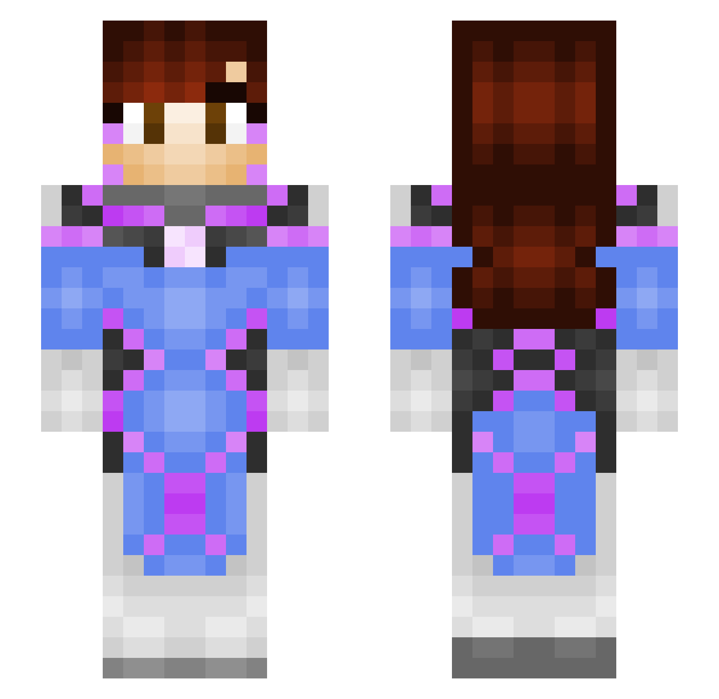Queen_Page Minecraft skin, front and back view