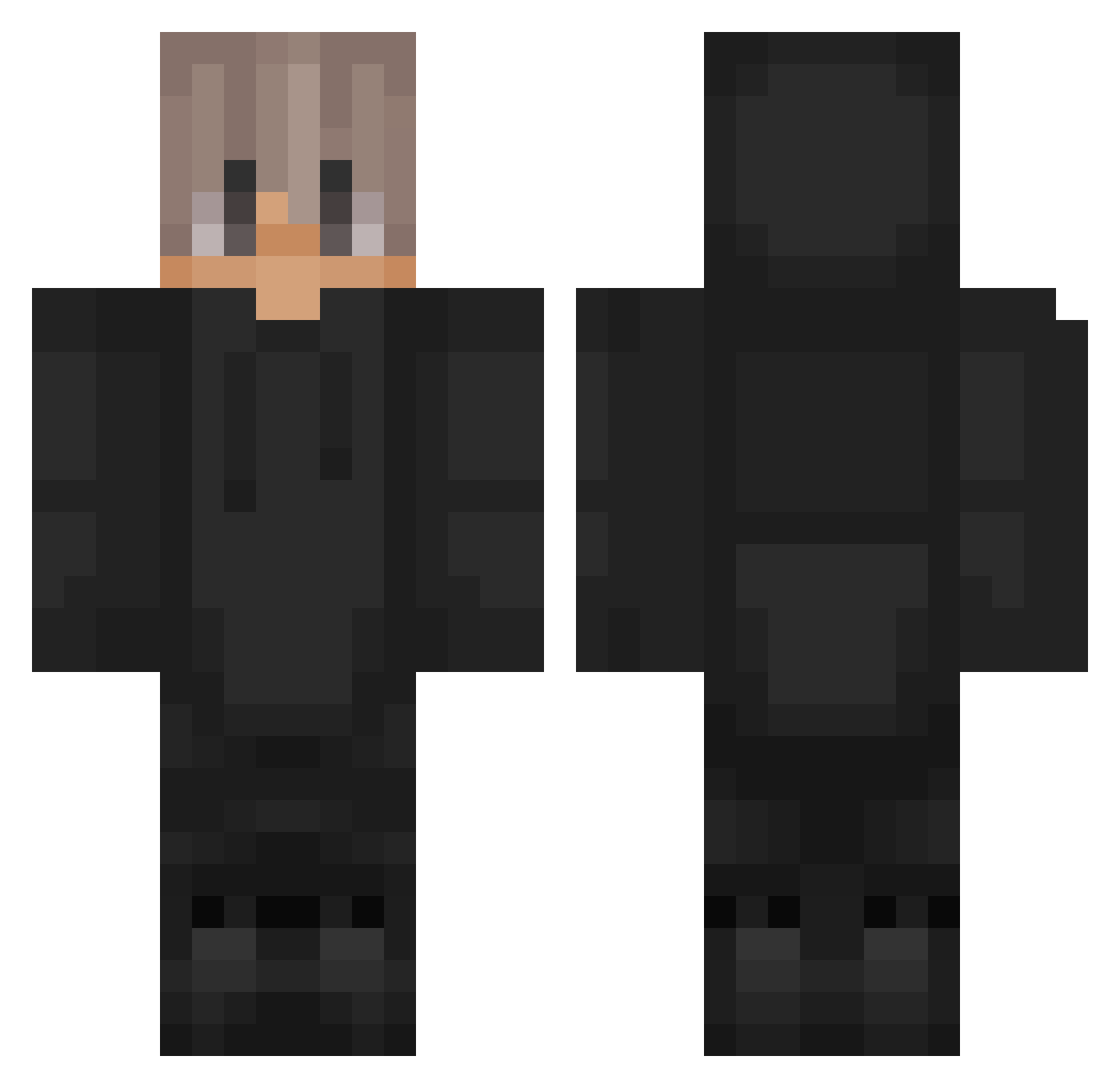 TooQuick4Ya Minecraft skin, front and back view