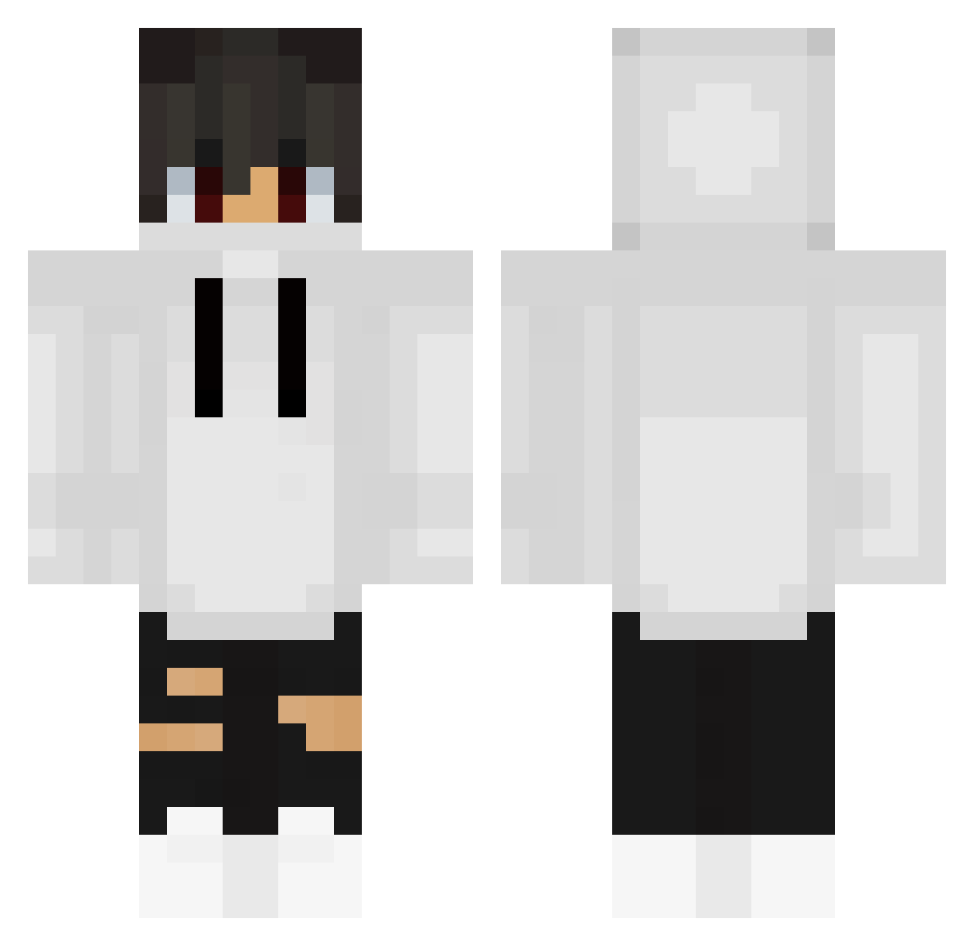 Rebill Minecraft skin, front and back view