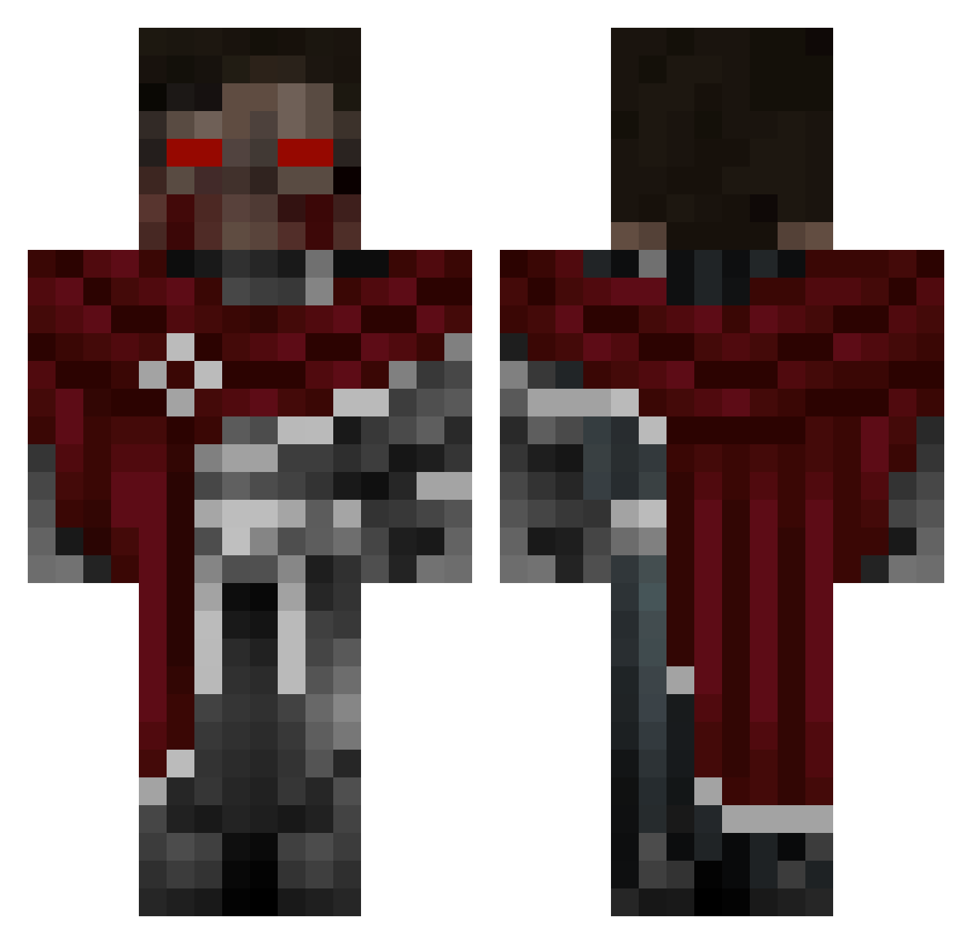 DeagleDemon Minecraft skin, front and back view