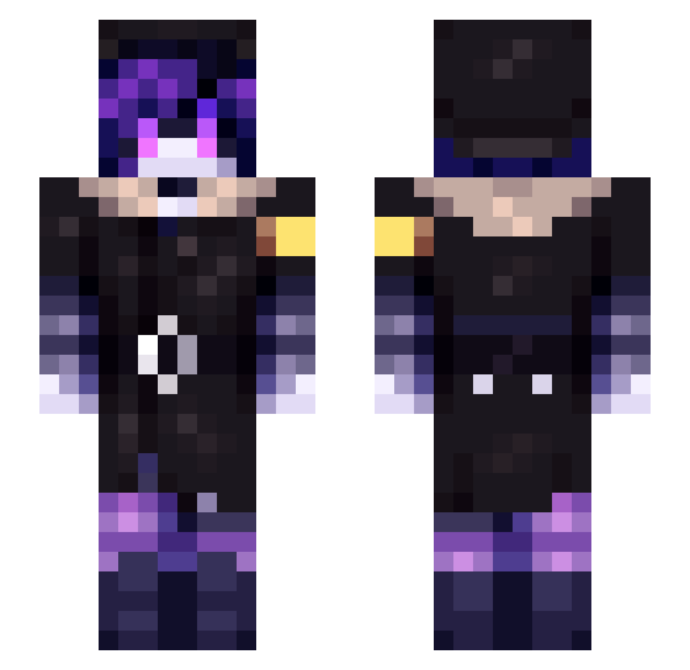 Strawberry72316 Minecraft skin, front and back view