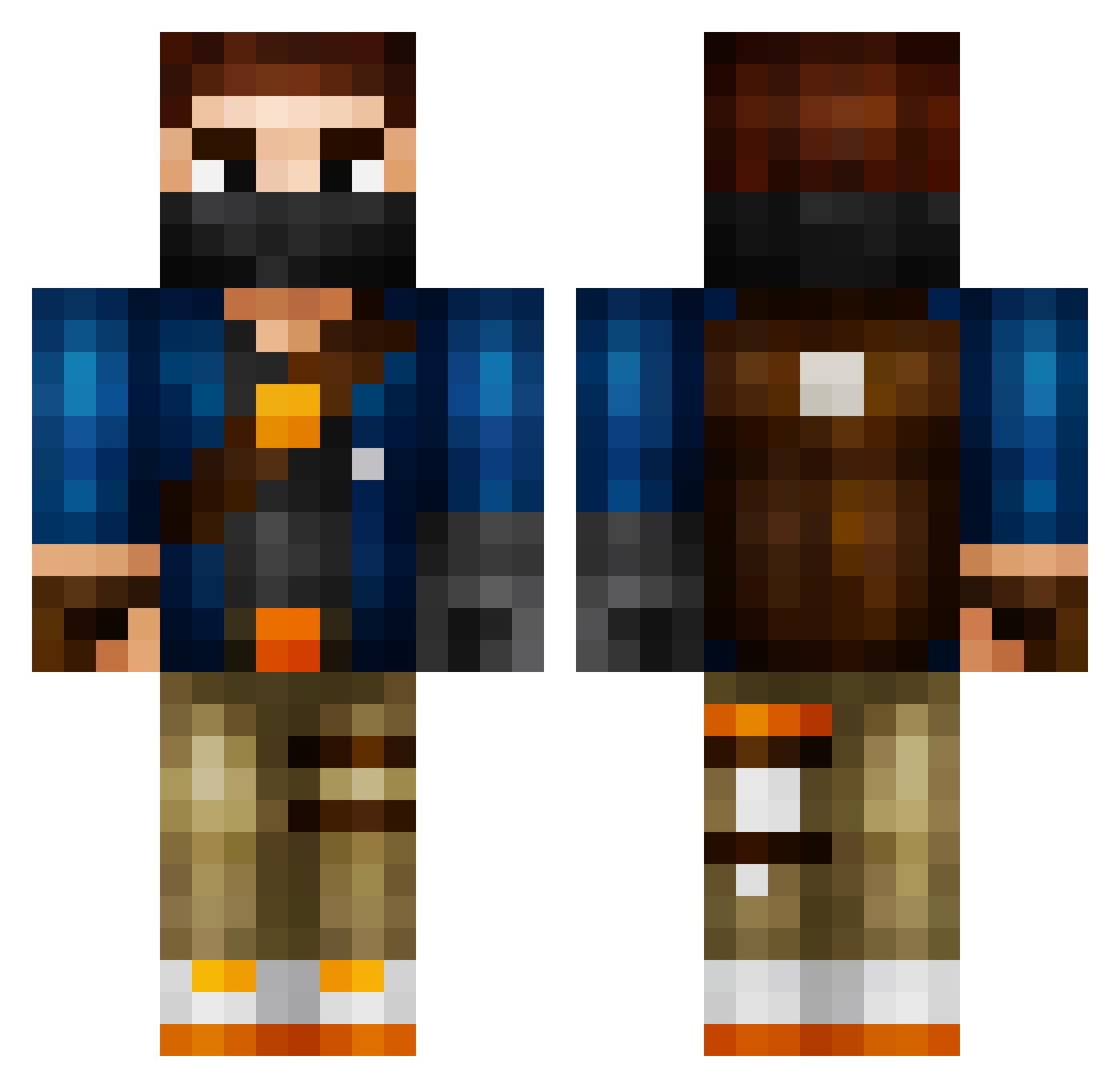 RoccatXCD Minecraft skin, front and back view