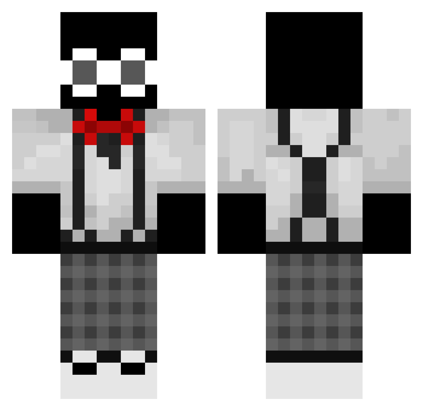 WeakInTheHead Minecraft skin, front and back view