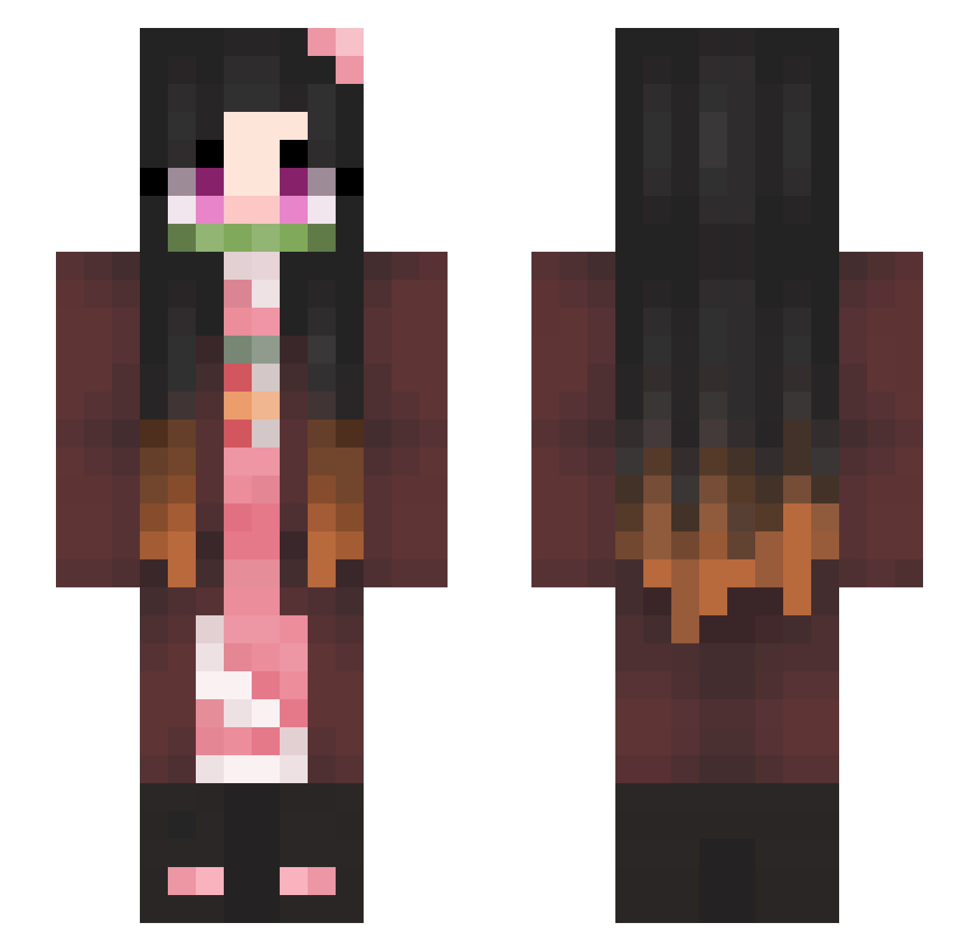 Neirutekku Minecraft skin, front and back view